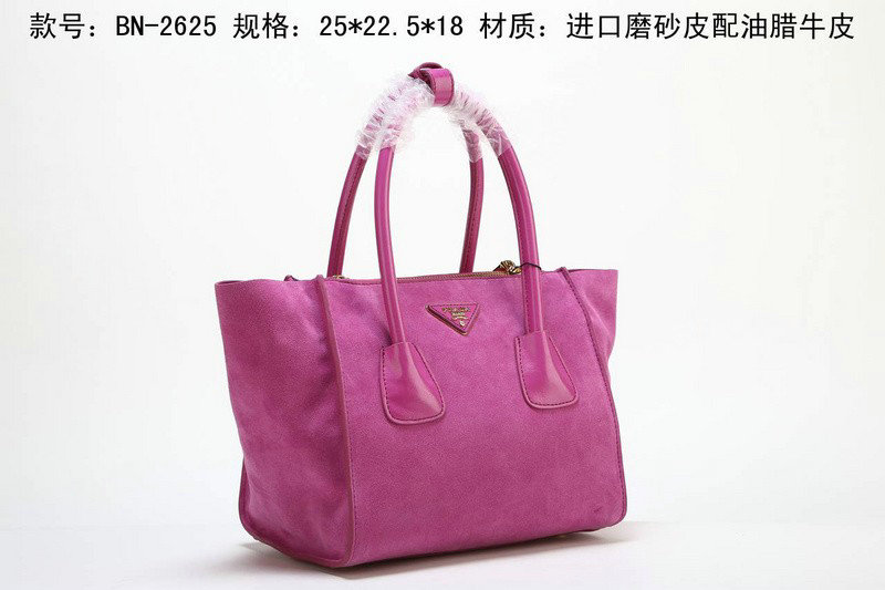 2014 Prada Suede Leather Tote Bag BN2625 Purple